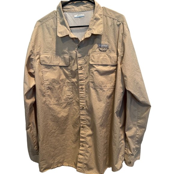 Columbia Sportswear Long Sleeve‎ Shirt size XL, Beige, Vented Back, Flap Pockets - Picture 1 of 4